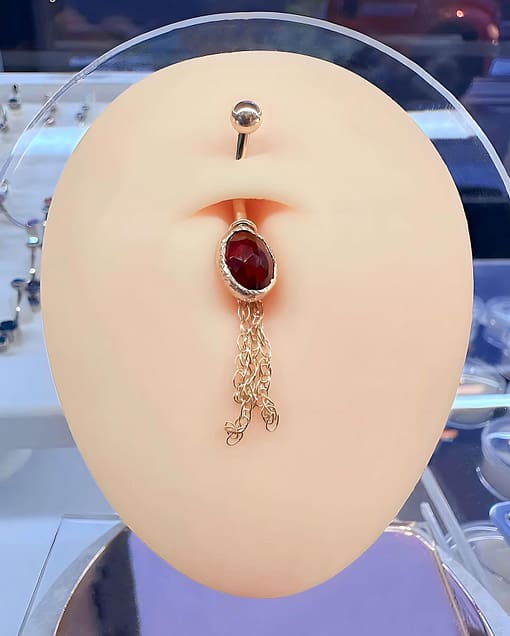 Waterfall Curve with Rose Cut Garnet