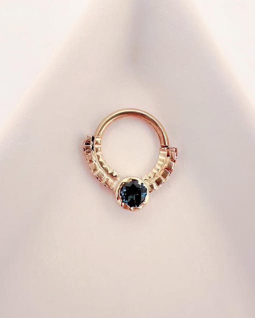 Textured Layer Ring with Blue Topaz