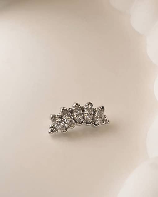 Tiny Marquise Panaraya End with Cubic Zirconia -White Gold