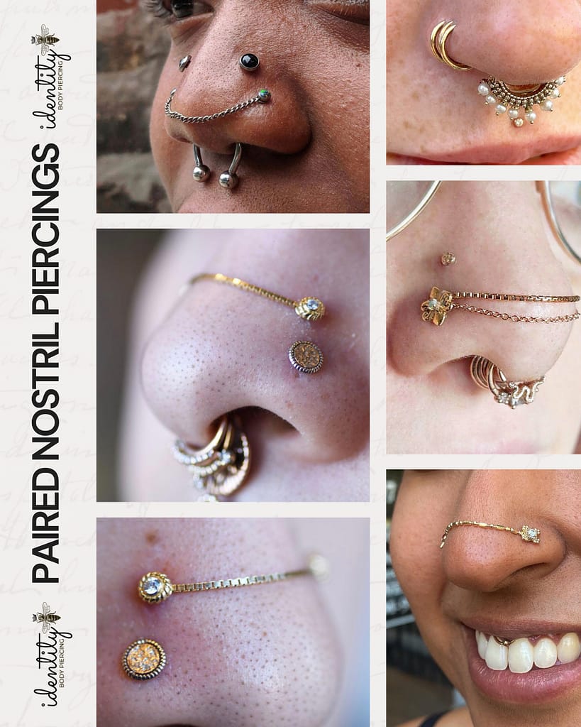 PAIRED NOSTRIL PIERCINGS IDENTITY BODY PIERCING CHICAGO