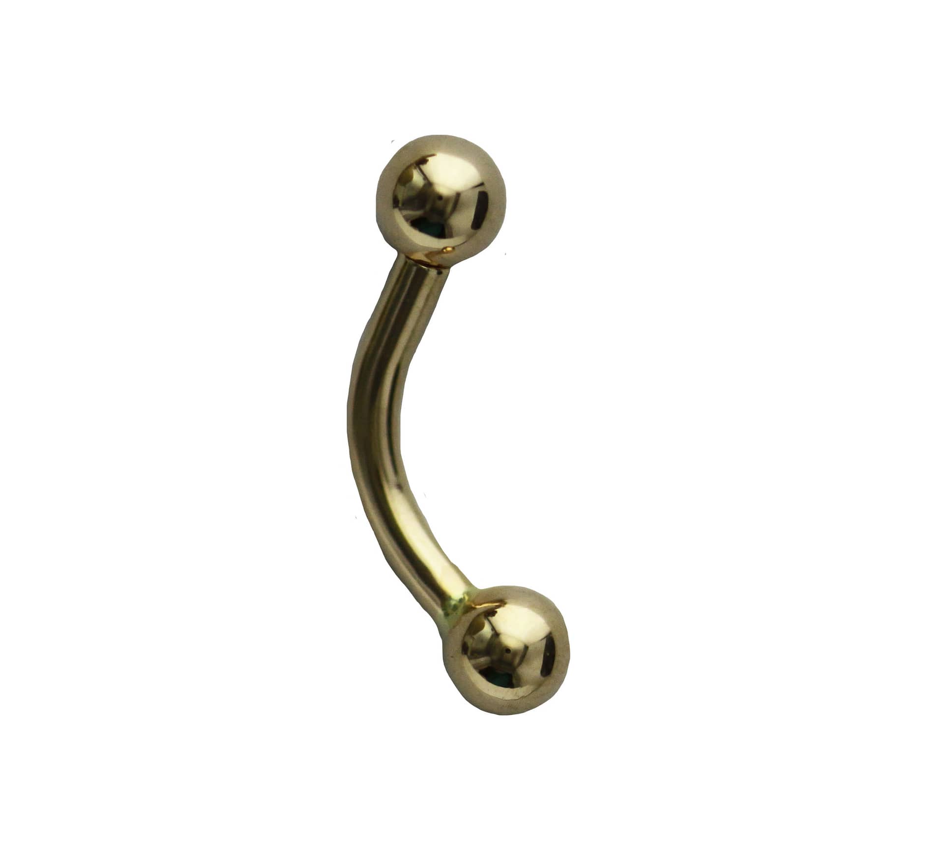 Curved Barbell in Yellow Gold 16g – Identity Body Piercing